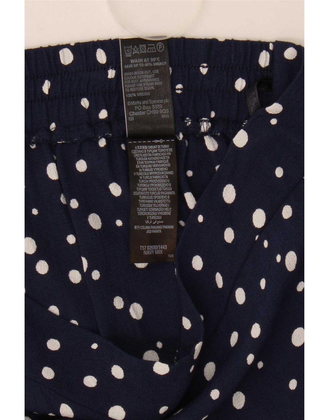 Marks & Spencer Bermuda-shorts til kvinder UK 12 Medium W32 Marineblå plettet