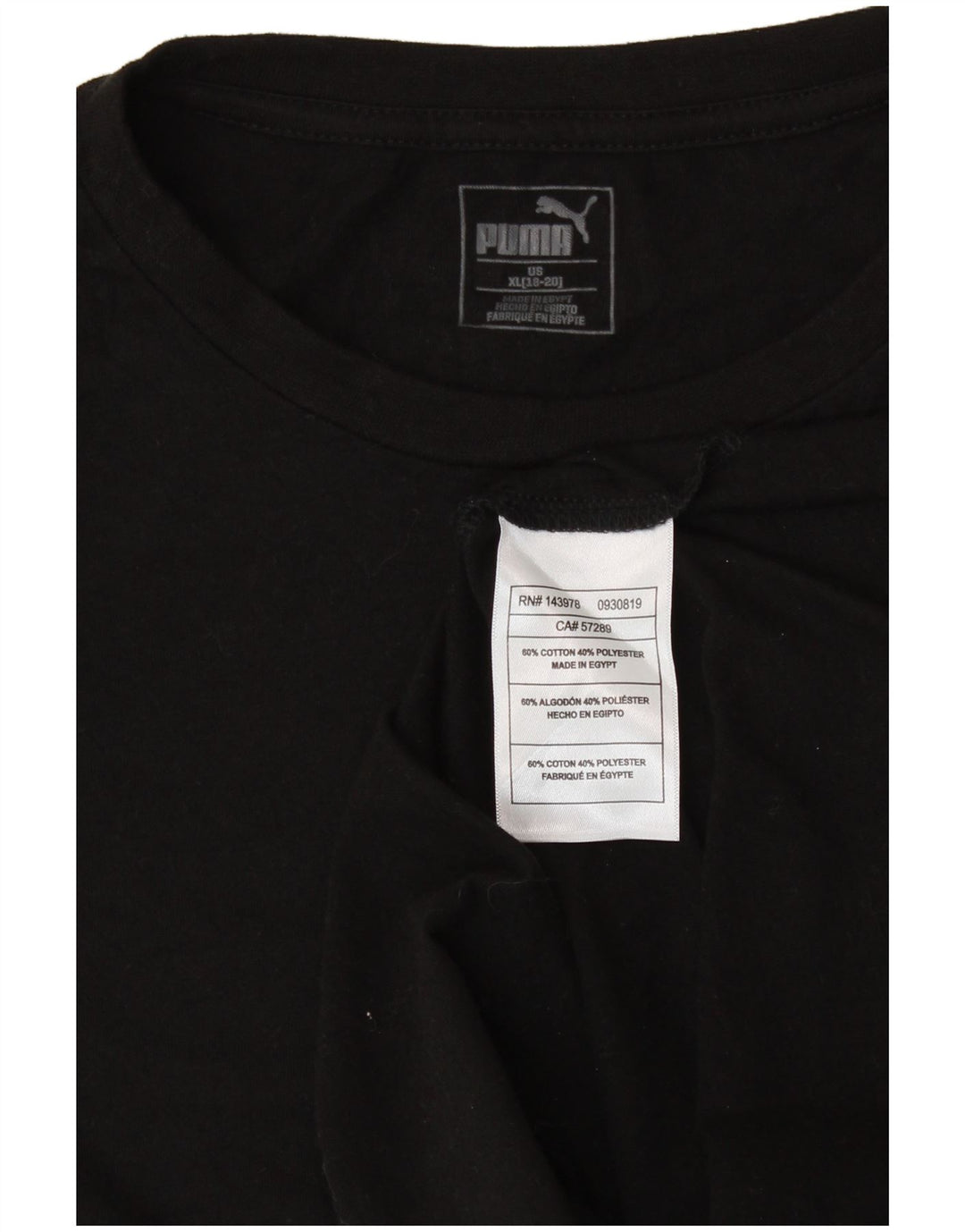 PUMA piger grafisk top langærmet 15-16 år XL sort bomuld