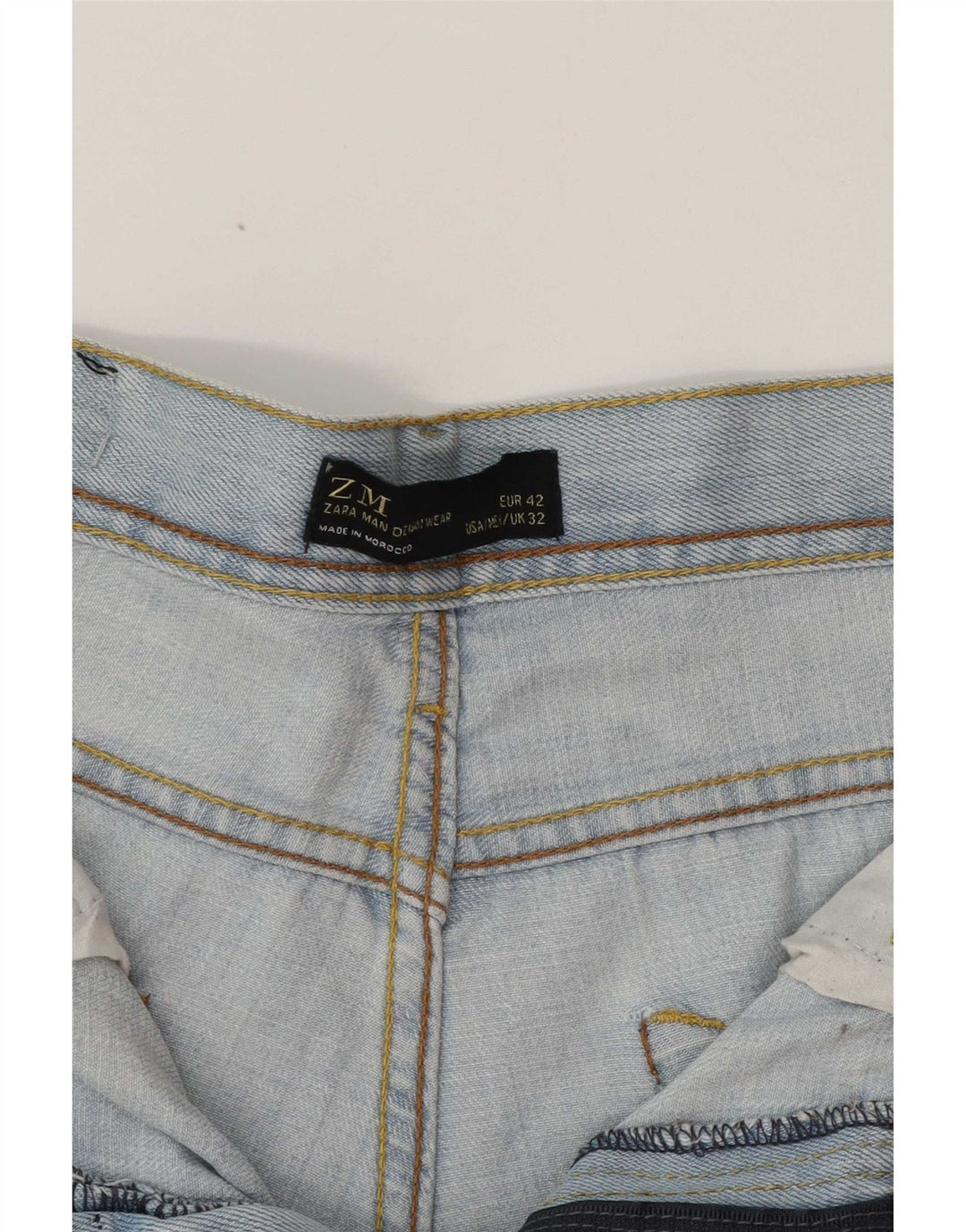 Zara Straight Jeans til mænd EU 42 Large W32 L32 Blå
