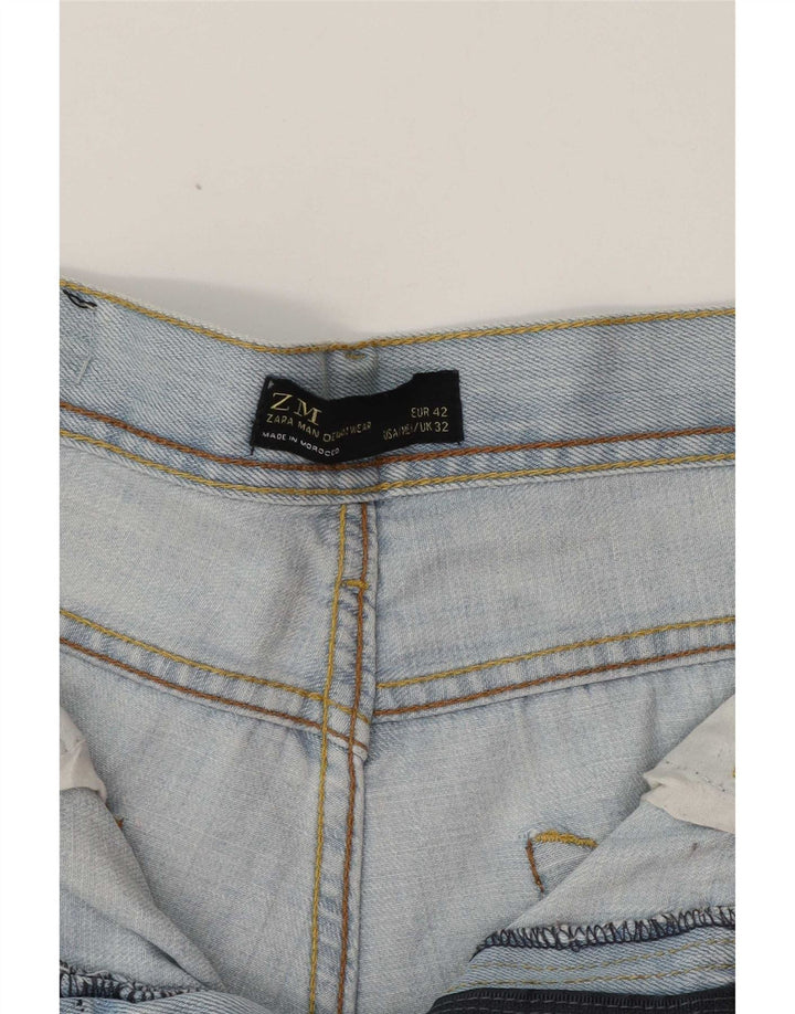 Zara Straight Jeans til mænd EU 42 Large W32 L32 Blå
