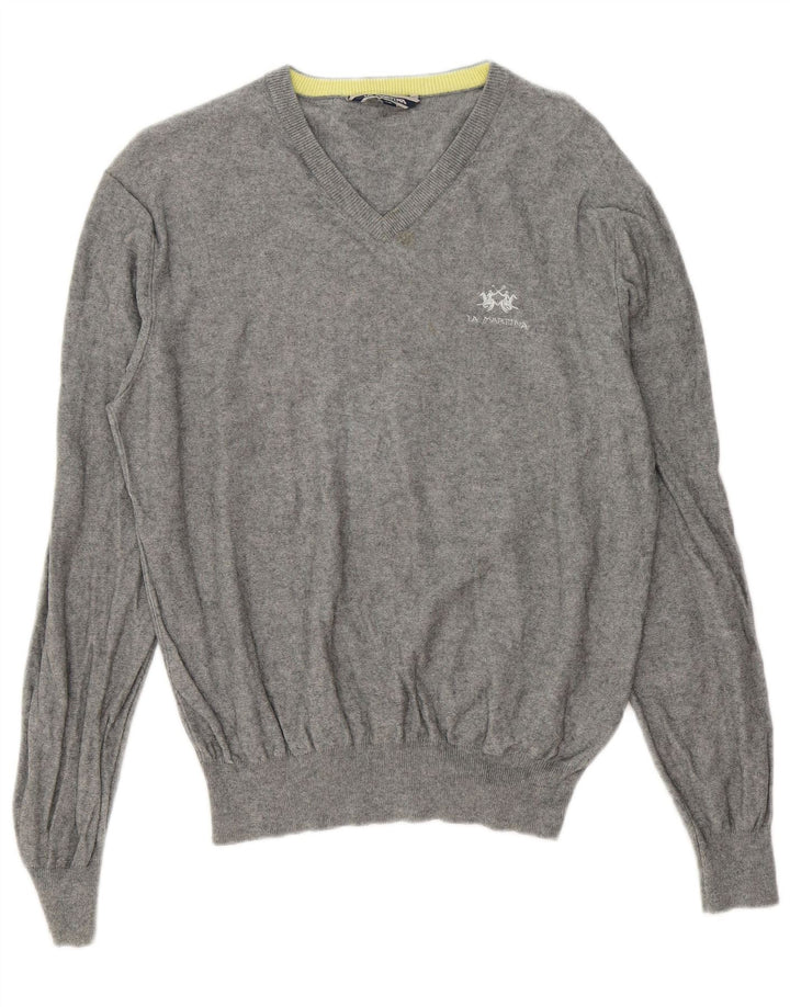 La Martina Herre V-hals sweater Medium Grå Bomuld