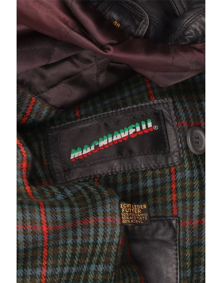 Machiavelli Herre Læder Dobbeltradet Frakke IT 48 Medium Grey Læder