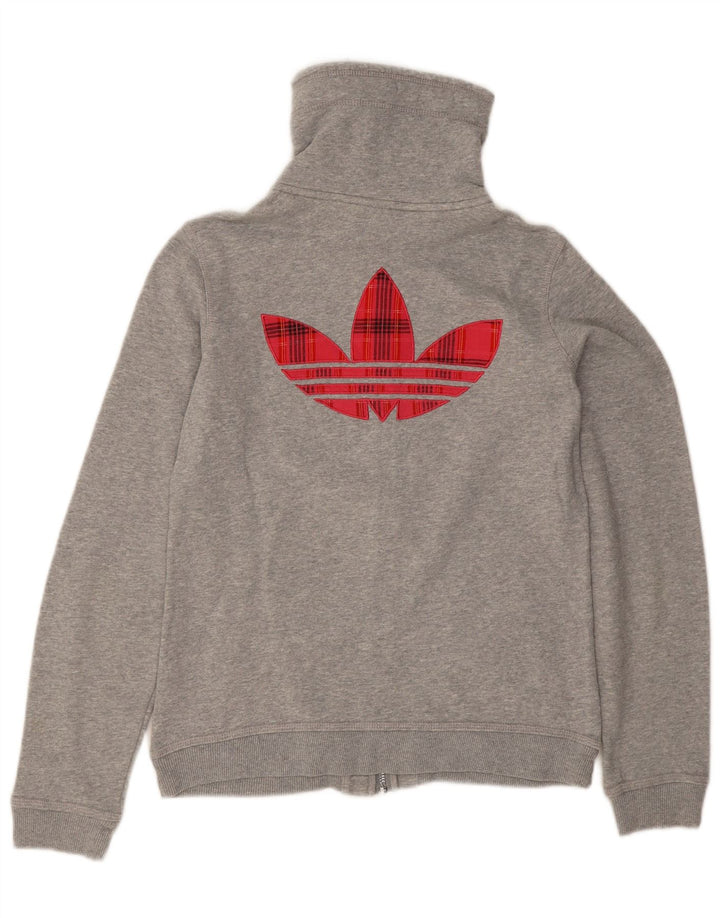Adidas Dame grafisk træningsdragt Topjakke UK 14 Medium Grey Flecked