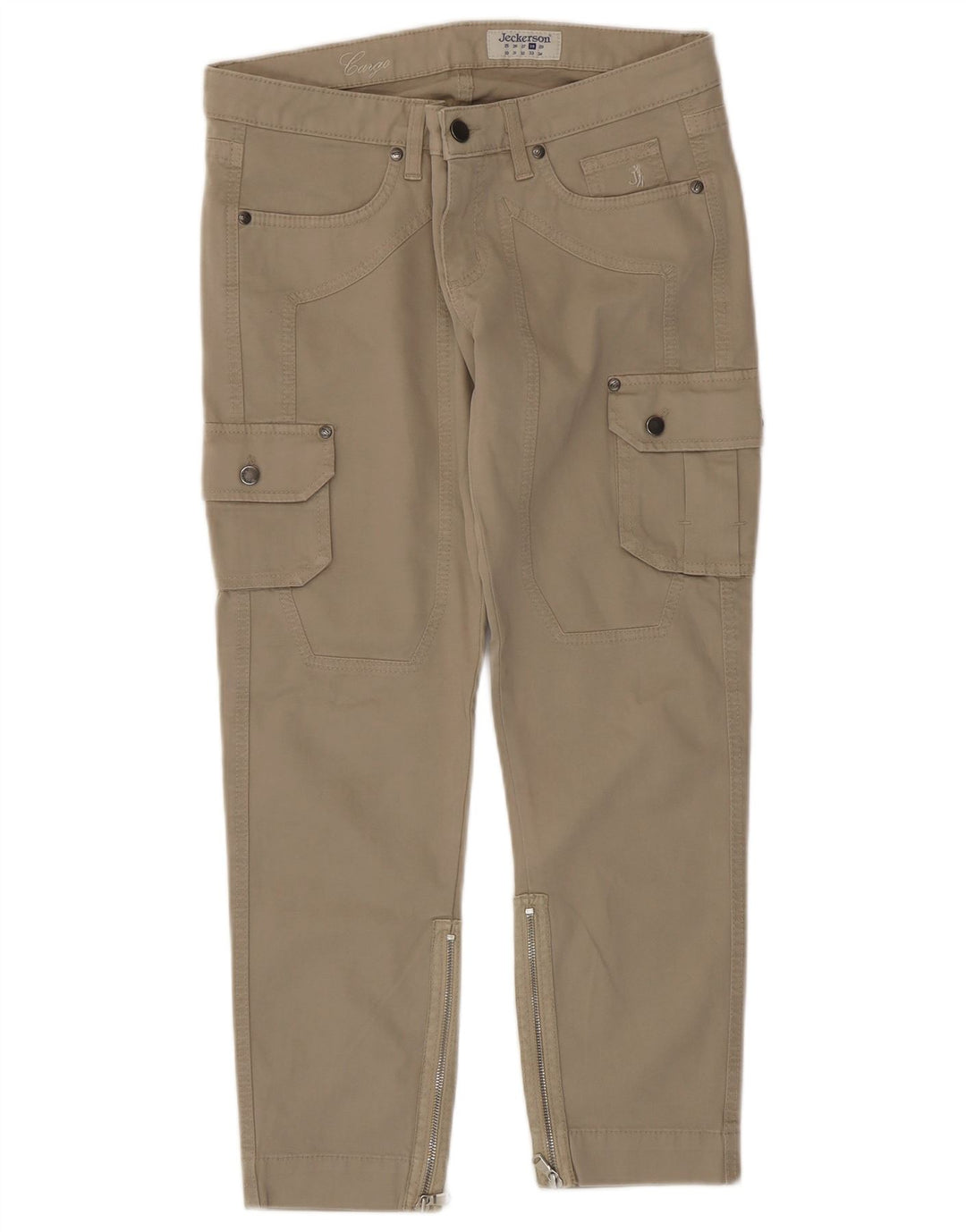 JECKERSON Dame Slim Cargo Bukser W28 L26 Beige Bomuld