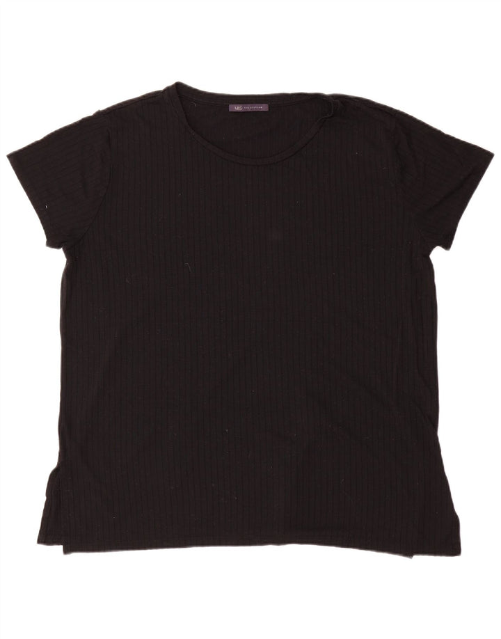 Marks & Spencer T-shirt top til kvinder UK 18 XL Sort viskose