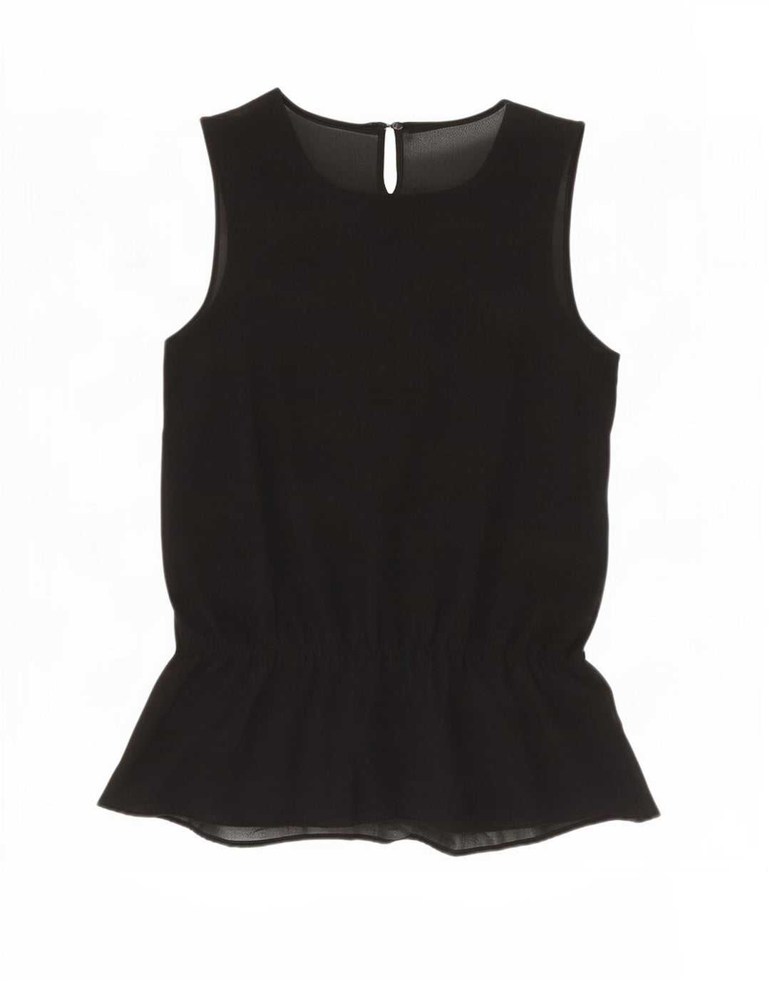 Zara Dame ærmeløs bluse Top UK 6 XS Sort Polyester
