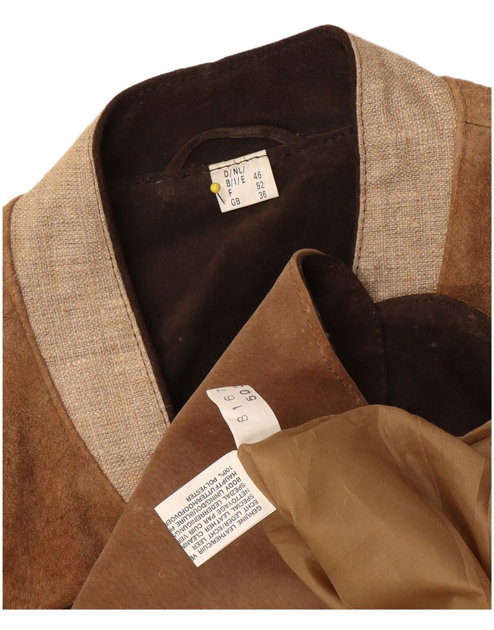 Vintage herre ruskind 3-knaps blazerjakke UK 36 Small Beige Colourblock