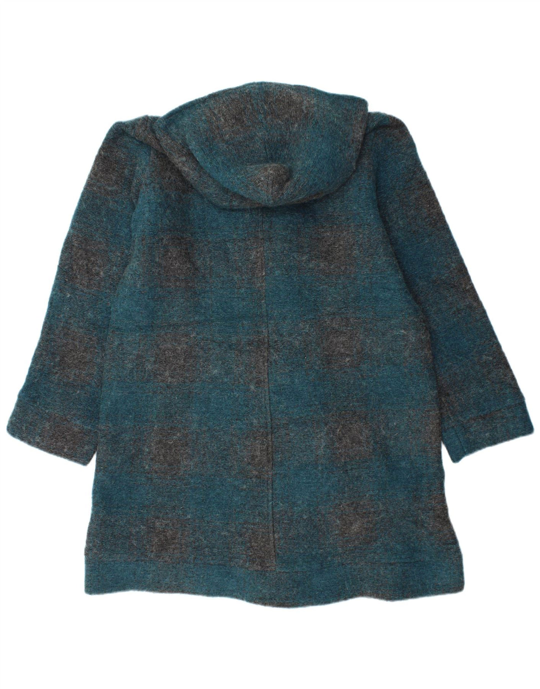 Vintage Dame Hooded Duffle Coat UK 16 Stor turkis ternet