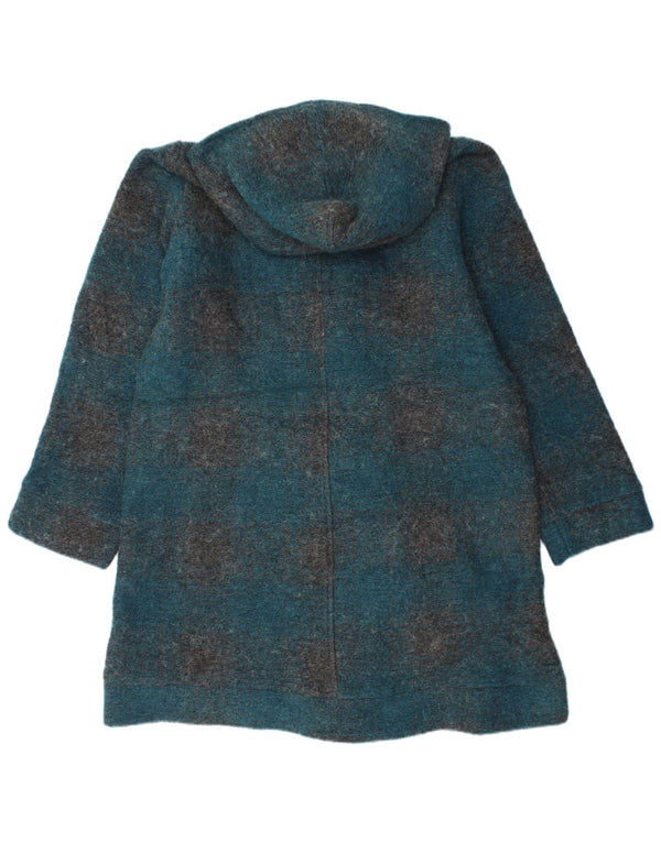 Vintage Dame Hooded Duffle Coat UK 16 Stor turkis ternet