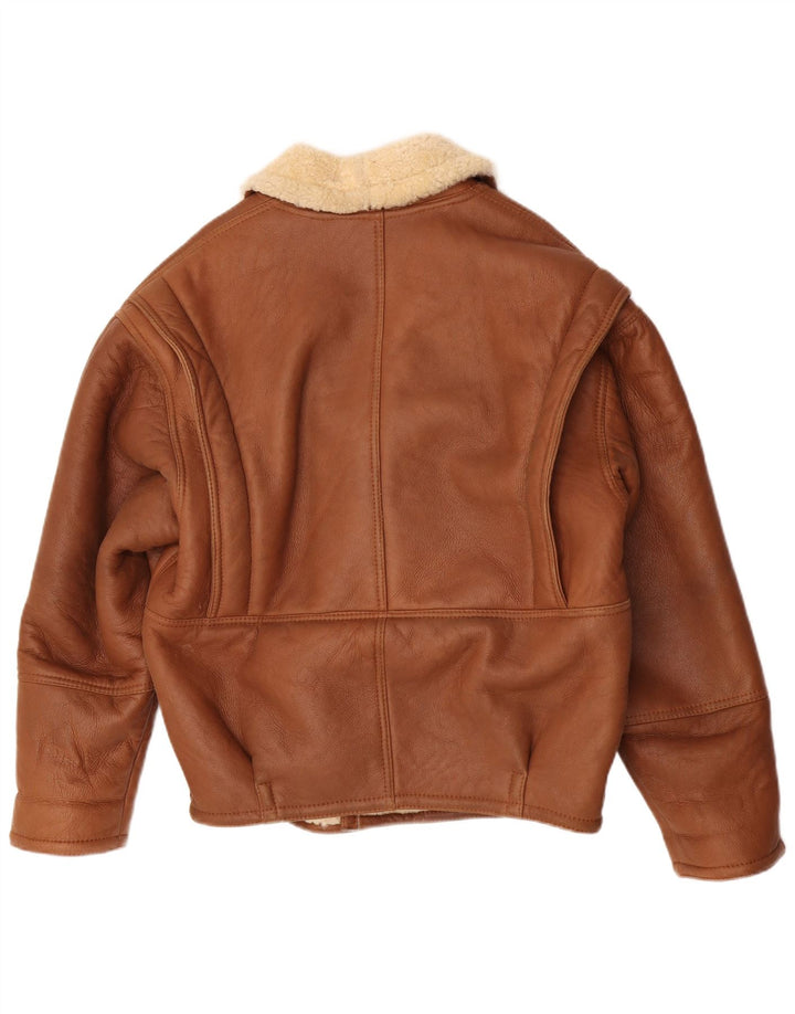 Vintage Herre Shearling Jacket IT 48 Medium Brun