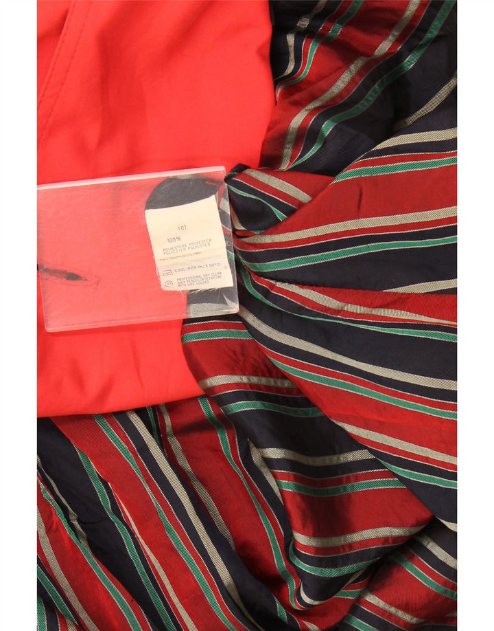Vintage Dame Dobbeltradet Frakke UK 16 Large Rød Polyester