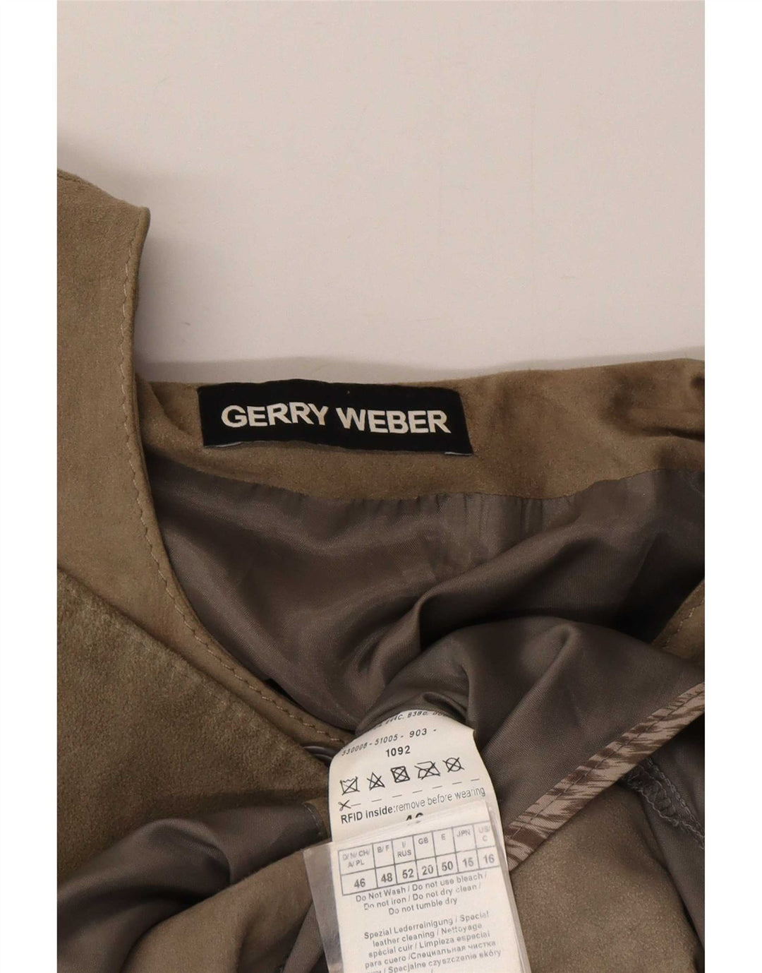 Gerry Weber Dame Ruskindsjakke UK 20 2XL Grå Læder
