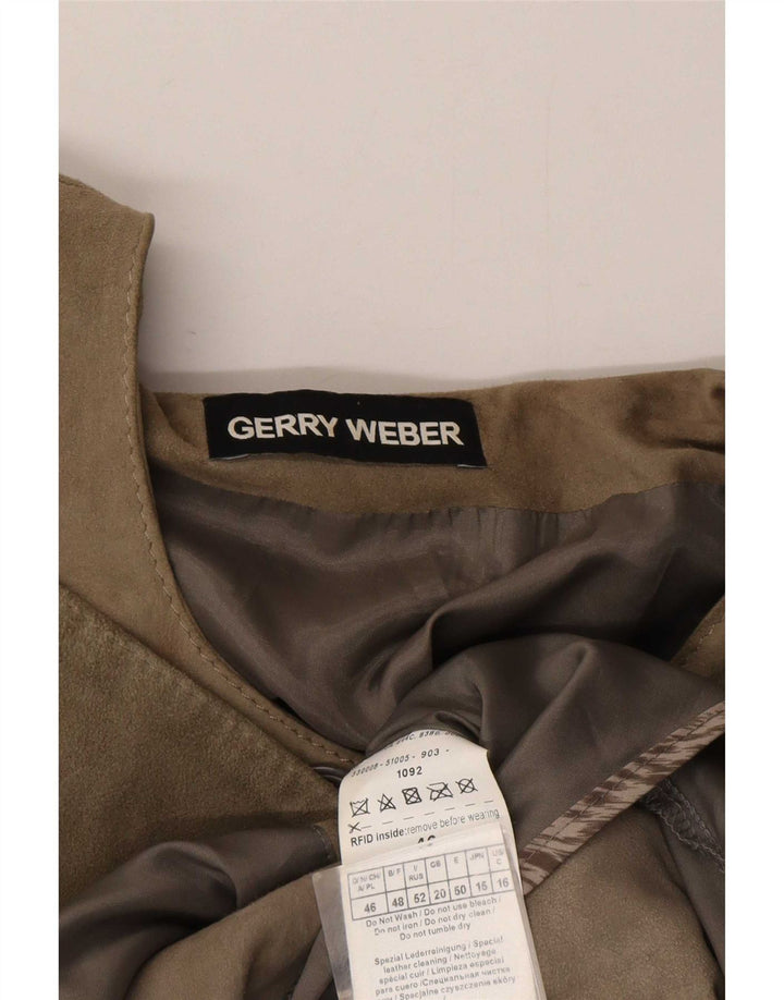 Gerry Weber Dame Ruskindsjakke UK 20 2XL Grå Læder