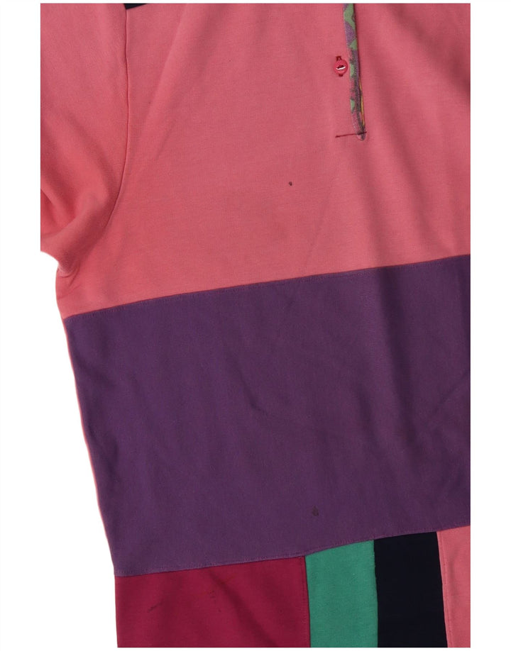 VINTAGE Dame Sweatshirt Jumper UK 18 XL Flerfarvet Colourblock
