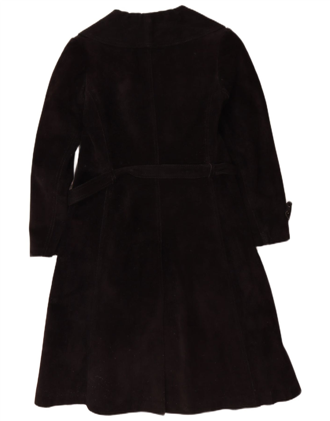 Vintage Dame Shearling Coat UK 10 Lille sort læder