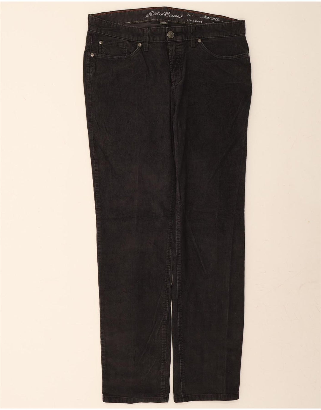 EDDIE BAUER Womens Corduroy Trousers US 10 Large W34 L31 Grey Vintage Eddie Bauer and Second-Hand Eddie Bauer from Messina Hembry 