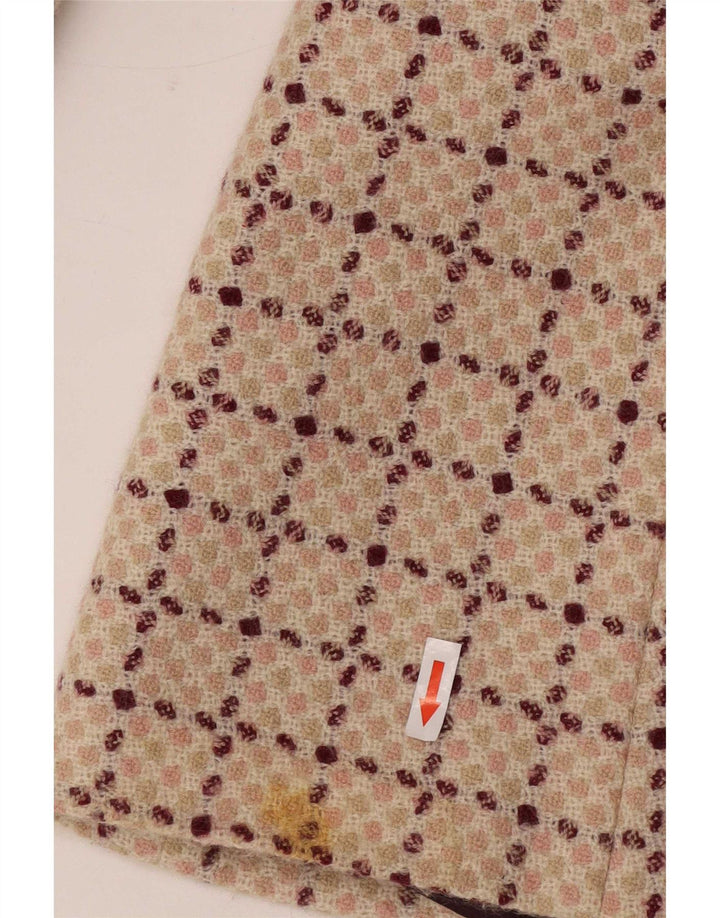 Benetton Dame Dobbeltradet Frakke IT 42 Medium Beige Ternet uld