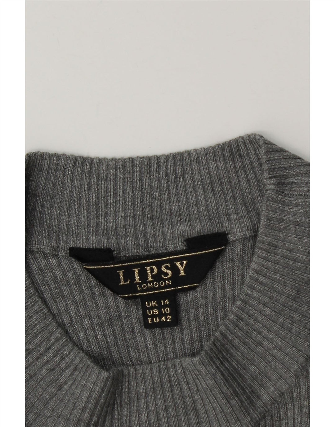 Lipsy Dame Jumper Dress UK 14 Medium Grey Viscose