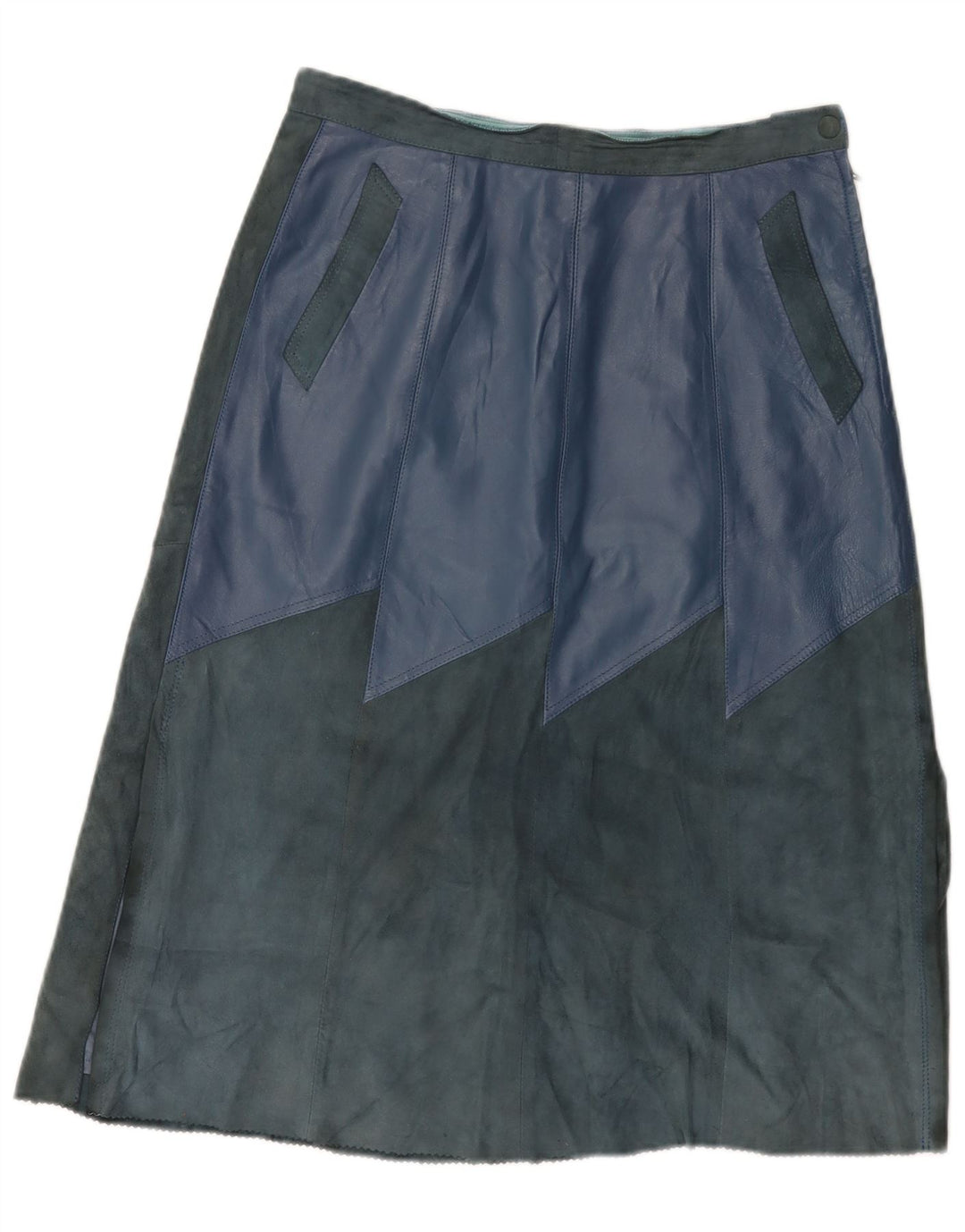 VINTAGE lædernederdel til kvinder W30 Medium Blue