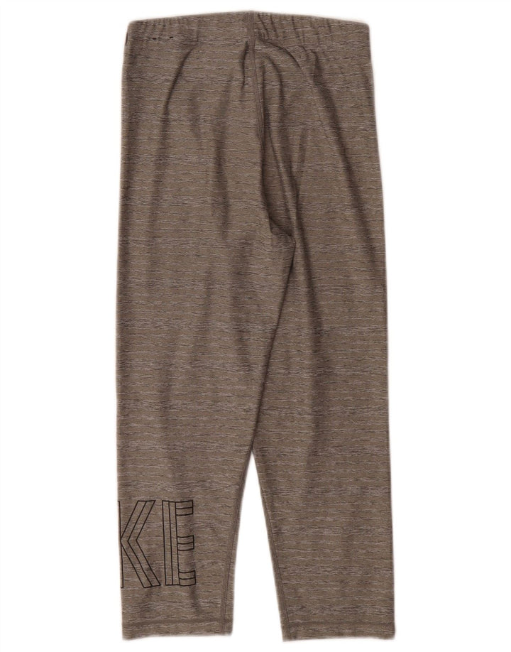 Nike Dame Dri Fit Grafiske Capri Leggings UK 10 Small Grå Flecked