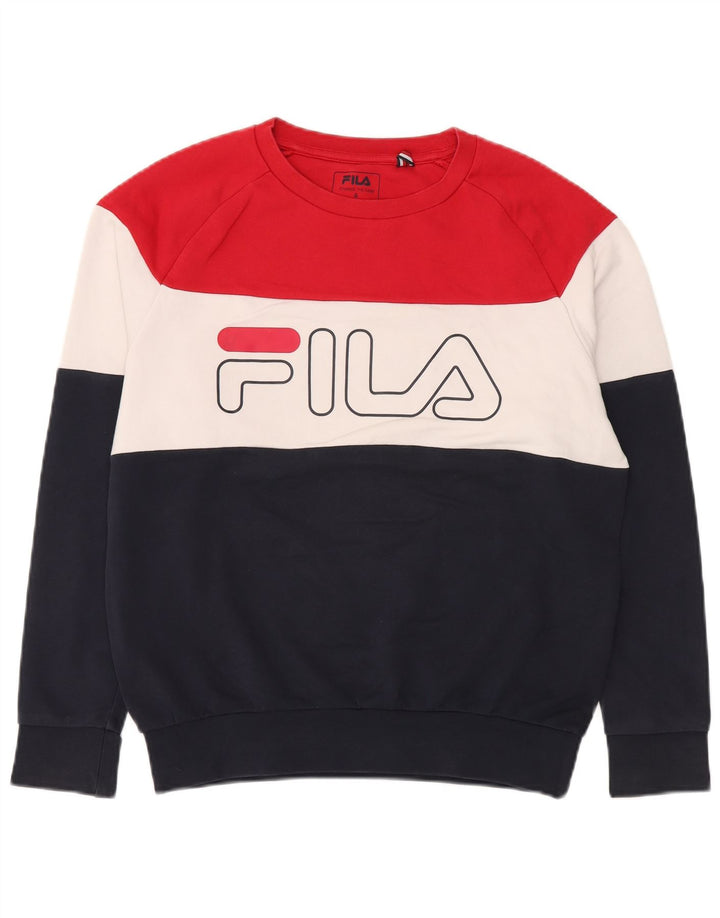 FILA Grafisk sweatshirt til mænd, lille flerfarvet farveblok