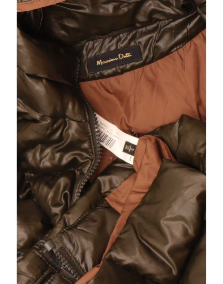 Massimo Dutti Dame Hættejakke UK 10 Small Khaki Nylon
