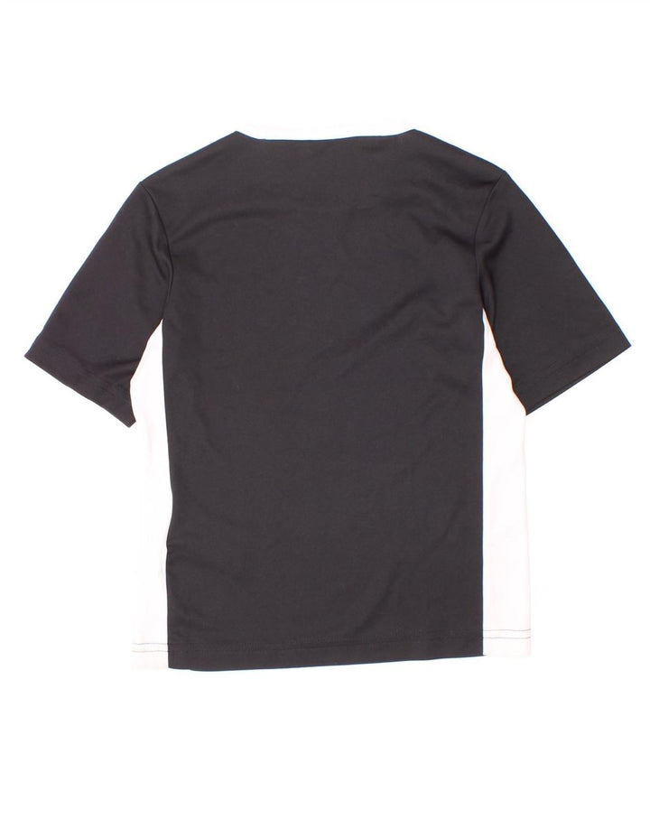 Adidas Boys Climalite T-Shirt Top 5-6 år Sort Colourblock Polyester