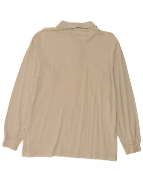 Lacoste Langærmet Polo Shirt til mænd Størrelse 4 Medium Off White Bomuld