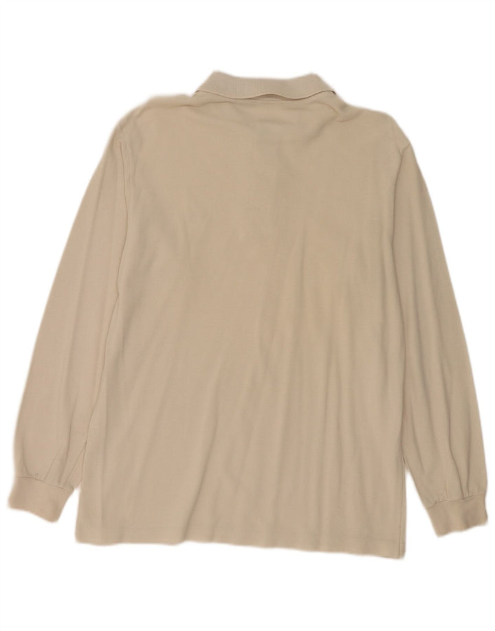 Lacoste Langærmet Polo Shirt til mænd Størrelse 4 Medium Off White Bomuld