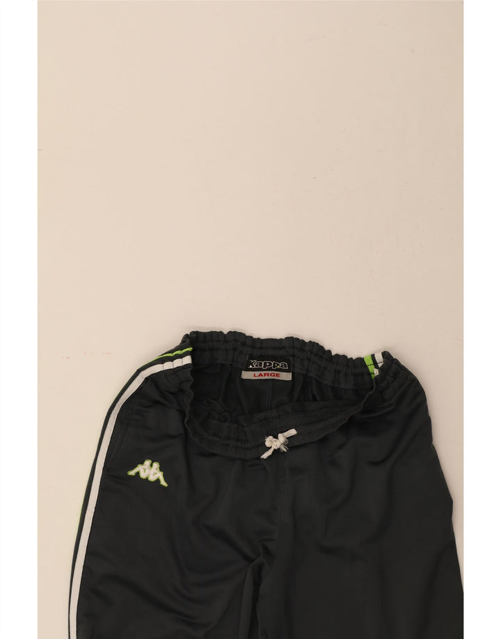 KAPPA Womens Tracksuit Trousers UK 14 Large Black Polyester Vintage Kappa and Second-Hand Kappa from Messina Hembry 