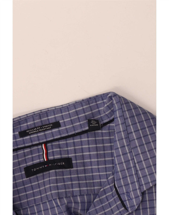 Tommy Hilfiger Herre Regular Fit skjorte 2XL blå ternet bomuld