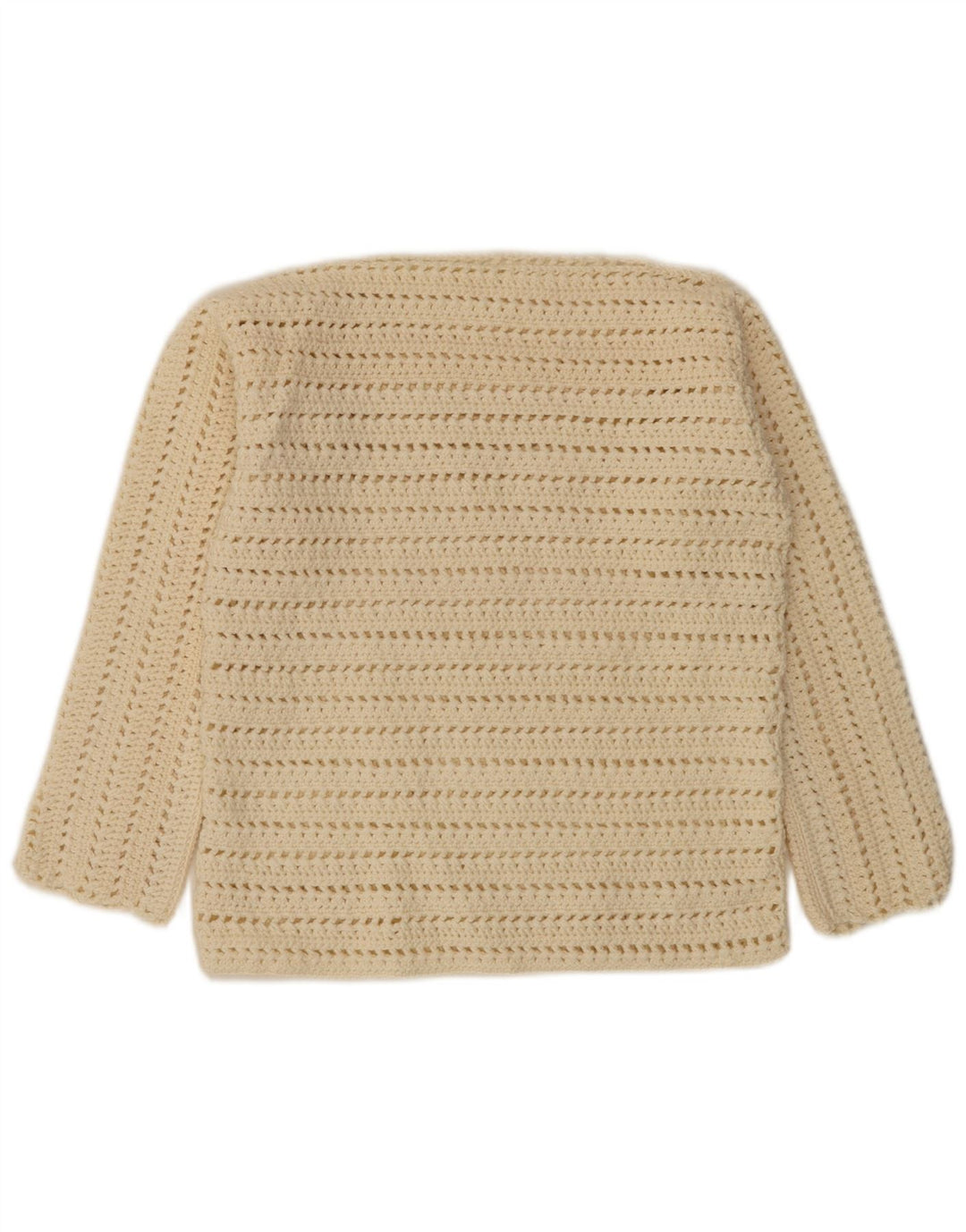 Vintage Dame Boat Neck Jumper Sweater UK 14 Medium Off White