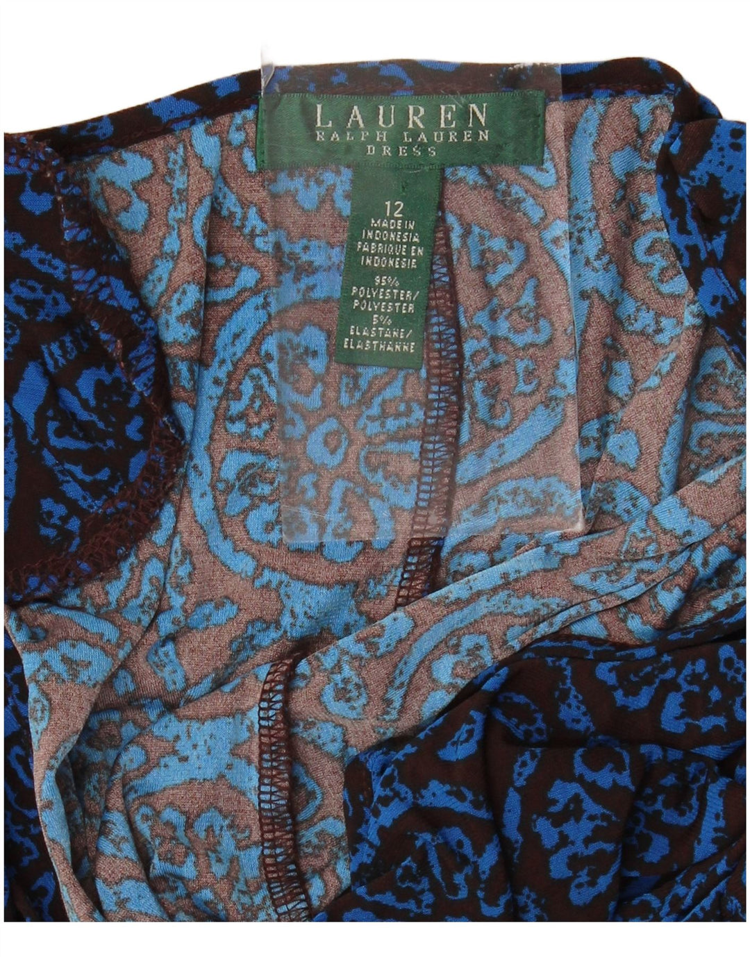 RALPH LAUREN Dame Ærmeløs Skede Kjole US 12 Large Blue Floral