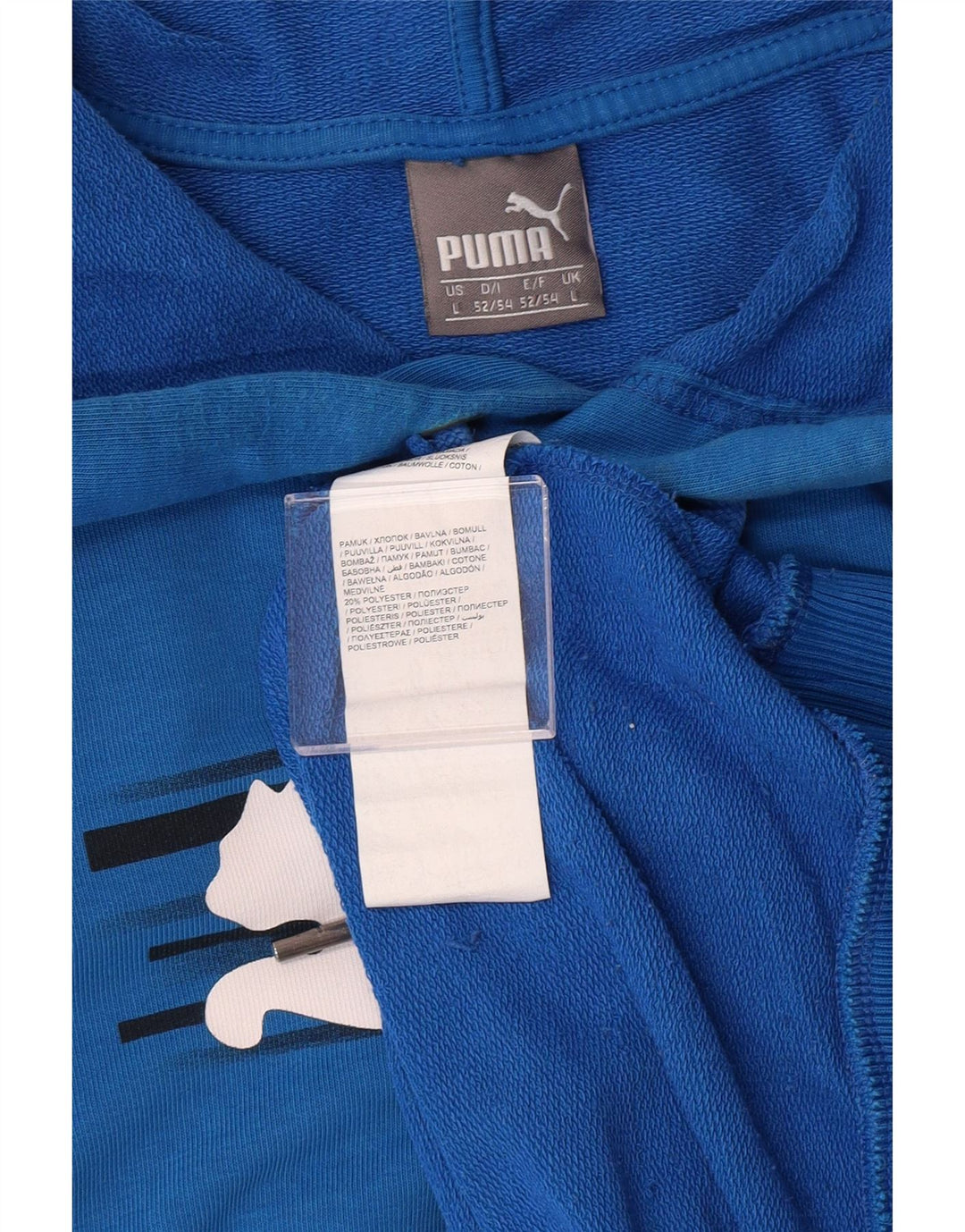 PUMA Grafisk hættetrøje til mænd, stor blå bomuld