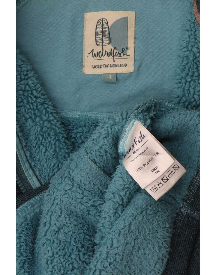 Weird Fish Womens Tracksuit Top Jacket UK 14 Large Blue Polyester