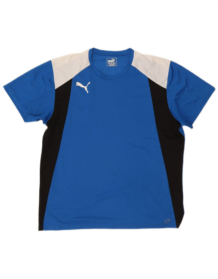 Puma Herre T-Shirt Top XL Blå Colourblock