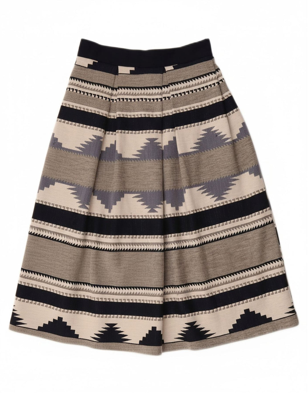 CLOSET Womens A-Line Skirt UK 10 Small W28  Grey Geometric Vintage CLOSET and Second-Hand CLOSET from Messina Hembry 