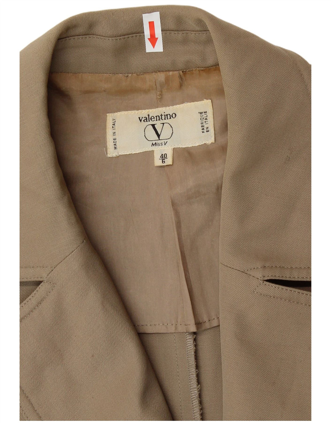 Valentino Dame Miss V Oversized Blazer Jacket IT 40 Small Beige