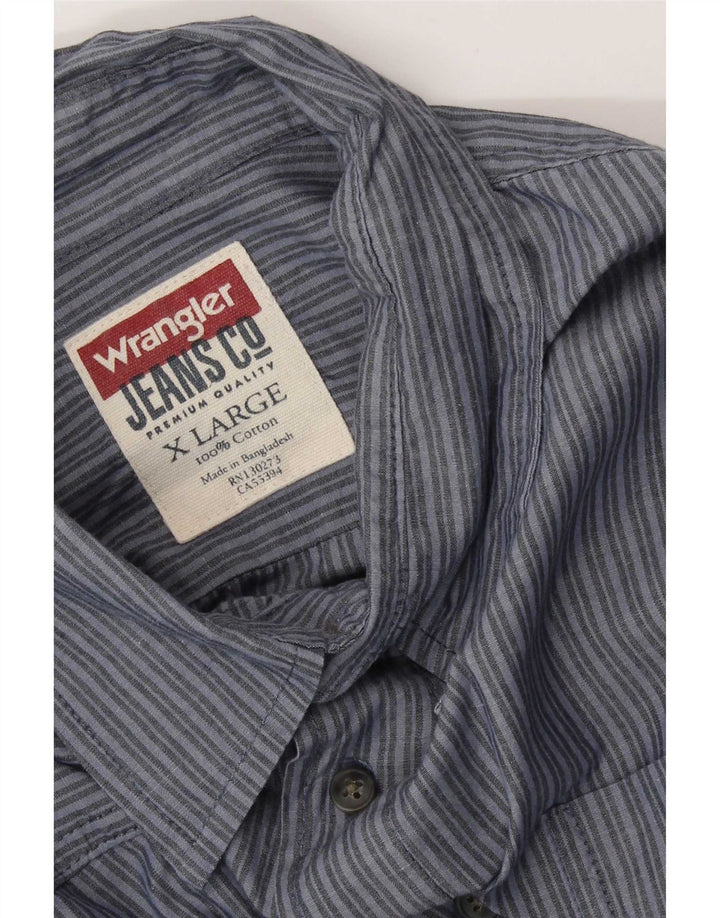 Wrangler herreskjorte XL blå stribet bomuld