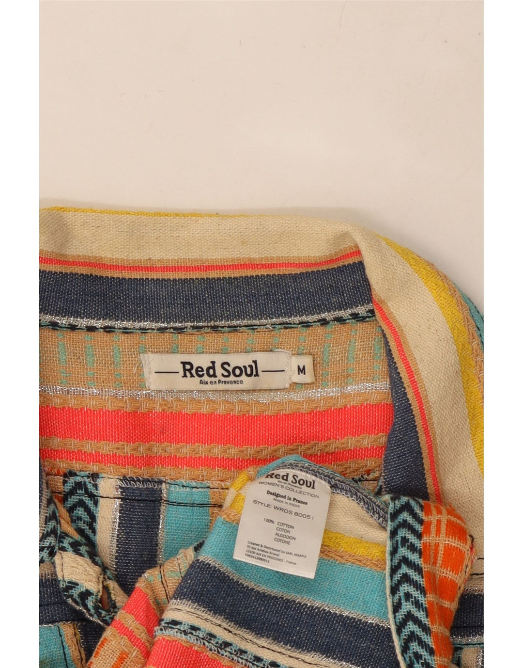 VINTAGE Womens Utility Jacket UK 12 Mellem flerfarvet stribet bomuld