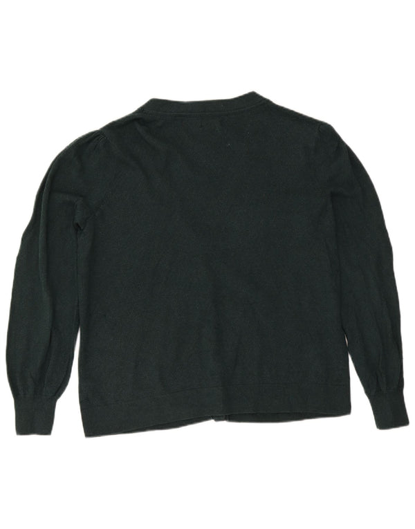 Fat Face Dame Cardigan Sweater UK 18 XL Grøn Bomuld