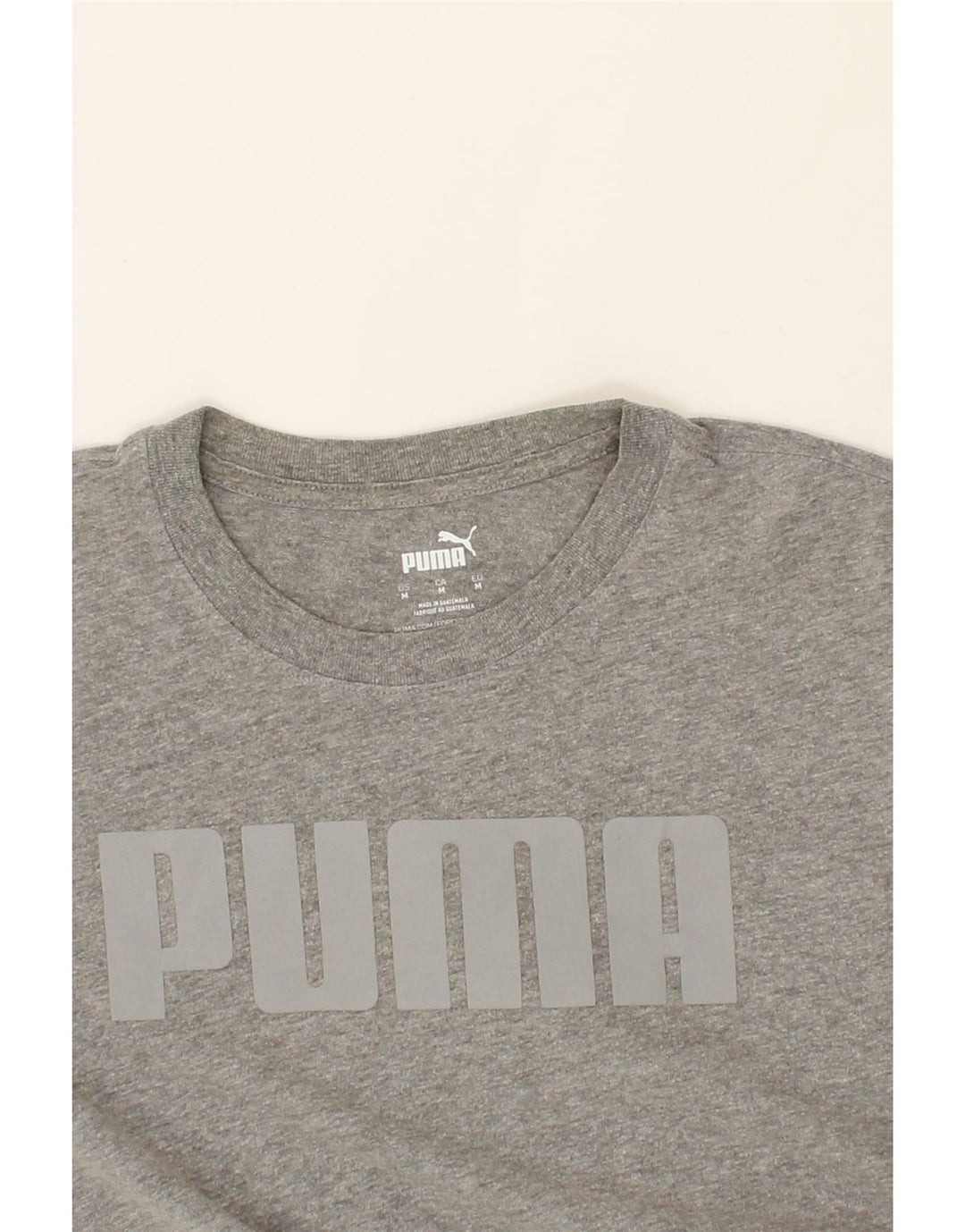 PUMA Mens Graphic T-Shirt Top Medium Grey Cotton Vintage Puma and Second-Hand Puma from Messina Hembry 