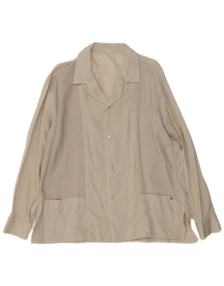 Vintage Herre Overshirt Skjorte IT 54 XL Grøn