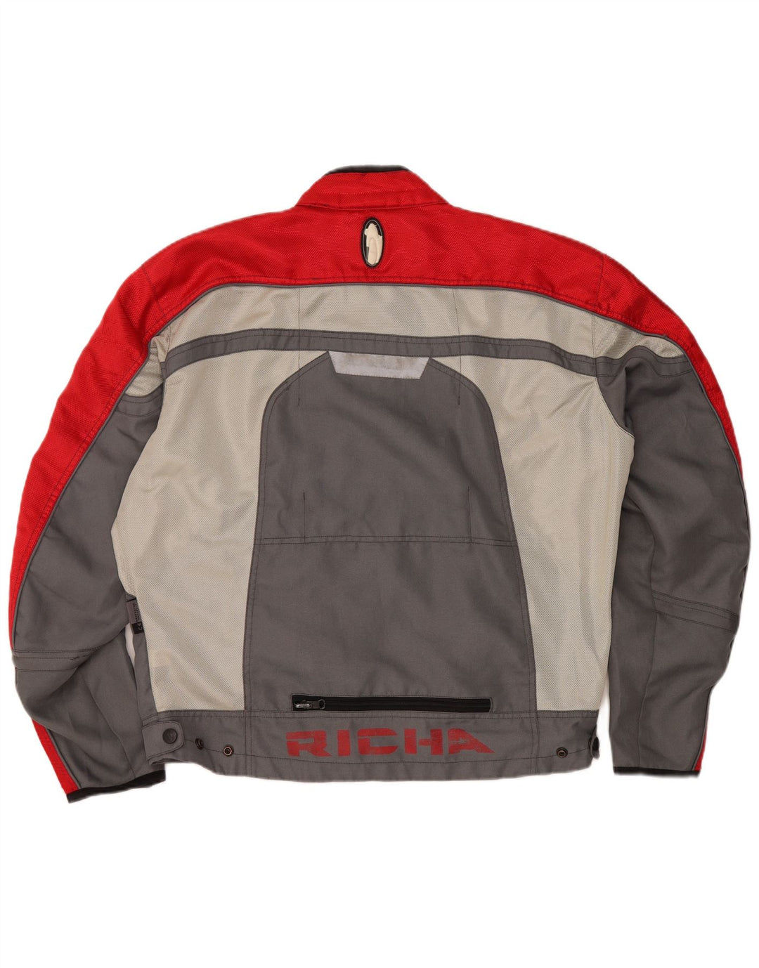 RICHA Mens Graphic Racer Jacket UK 42 XL Grey Colourblock Polyester