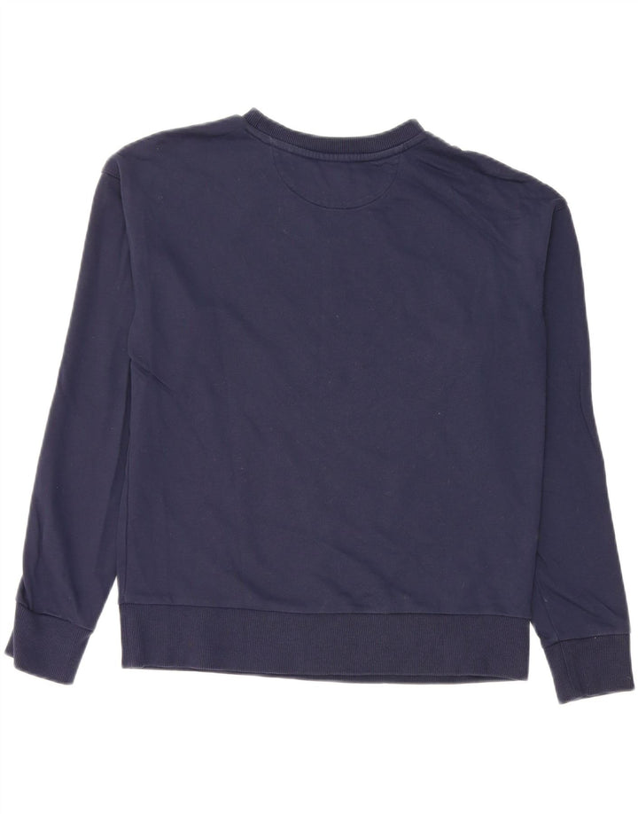 Hugo Boss Dame Grafisk Oversized Sweatshirt Jumper UK 10 Small Navy Blue