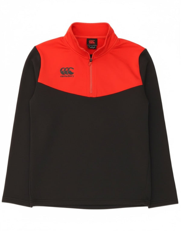 Canterbury Boys Sweatshirt med lynlås 13-14 år Sort Colourblock