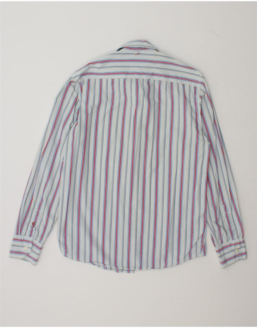 TOMMY HILFIGER Mens Shirt Medium Blue Striped Cotton Vintage Tommy Hilfiger and Second-Hand Tommy Hilfiger from Messina Hembry 