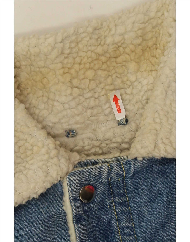 Vintage Herre Denim Sherpa Jacket UK 38 Medium Blue