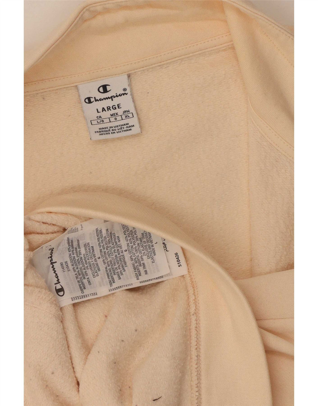 Champion Womens træningsdragt Topjakke UK 16 Stor Beige Bomuld