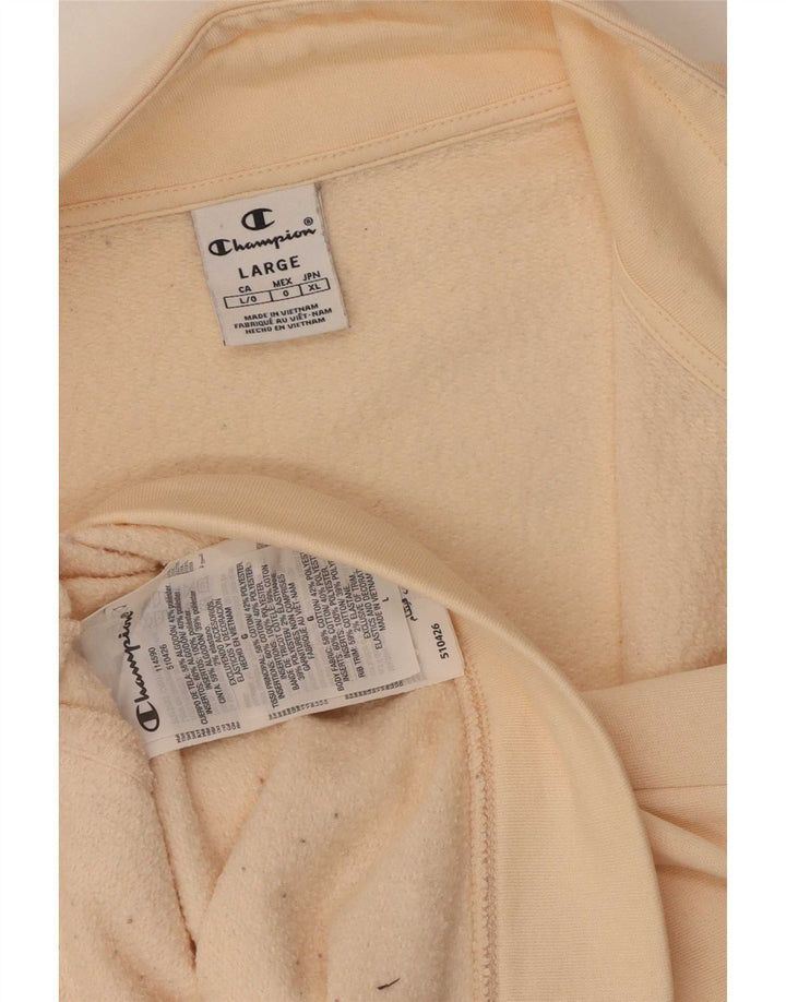 Champion Womens træningsdragt Topjakke UK 16 Stor Beige Bomuld